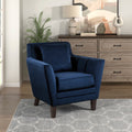 Stylish Home Accent Chair Blue Velvet Upholstery blue-primary living space-modern-solid wood