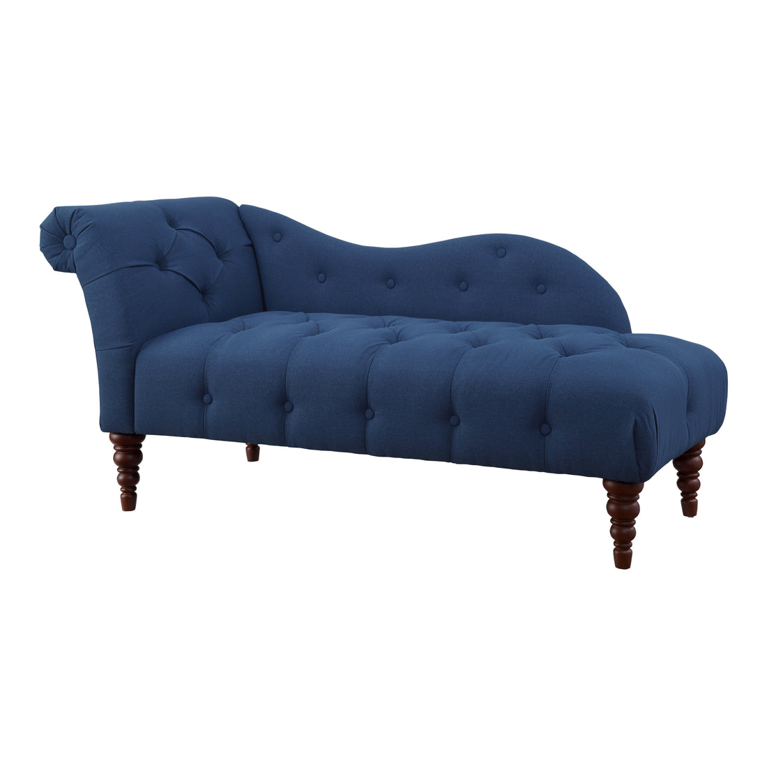 1pc Modern Traditional Chaise Button Tufted Detail blue-primary living