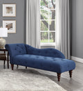 1pc Modern Traditional Chaise Button Tufted Detail blue-primary living