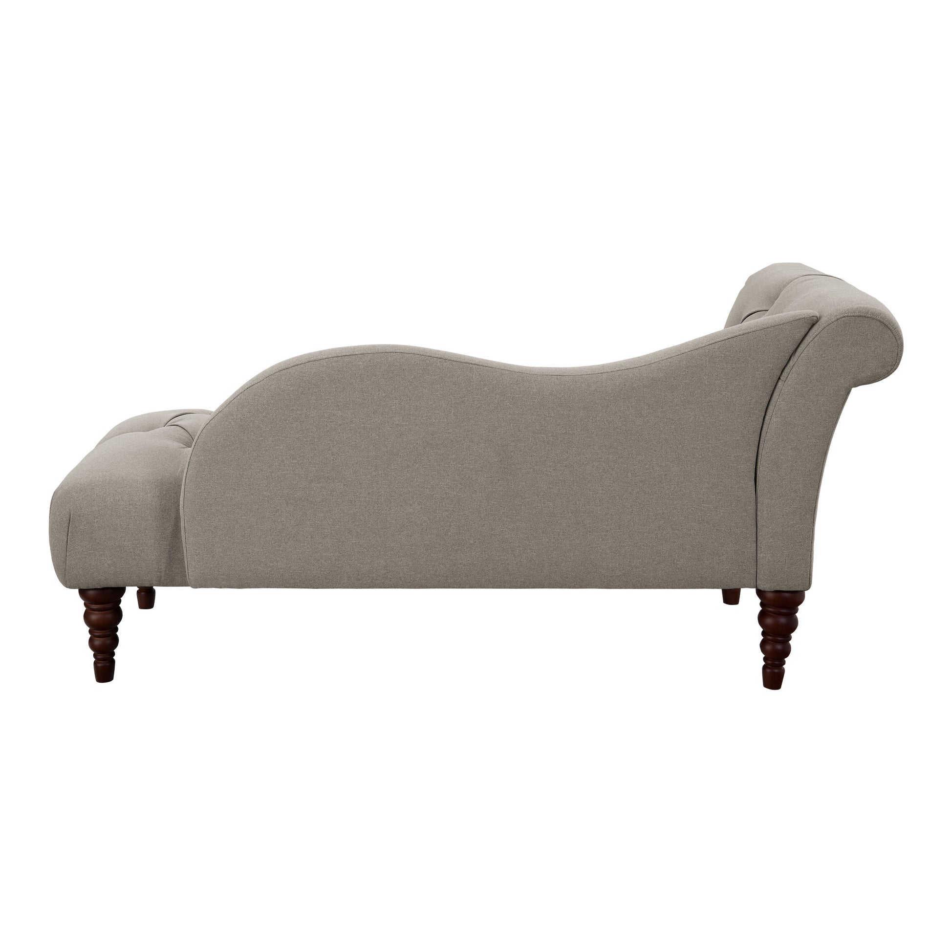 1pc Modern Traditional Chaise Button Tufted Detail brown-primary living