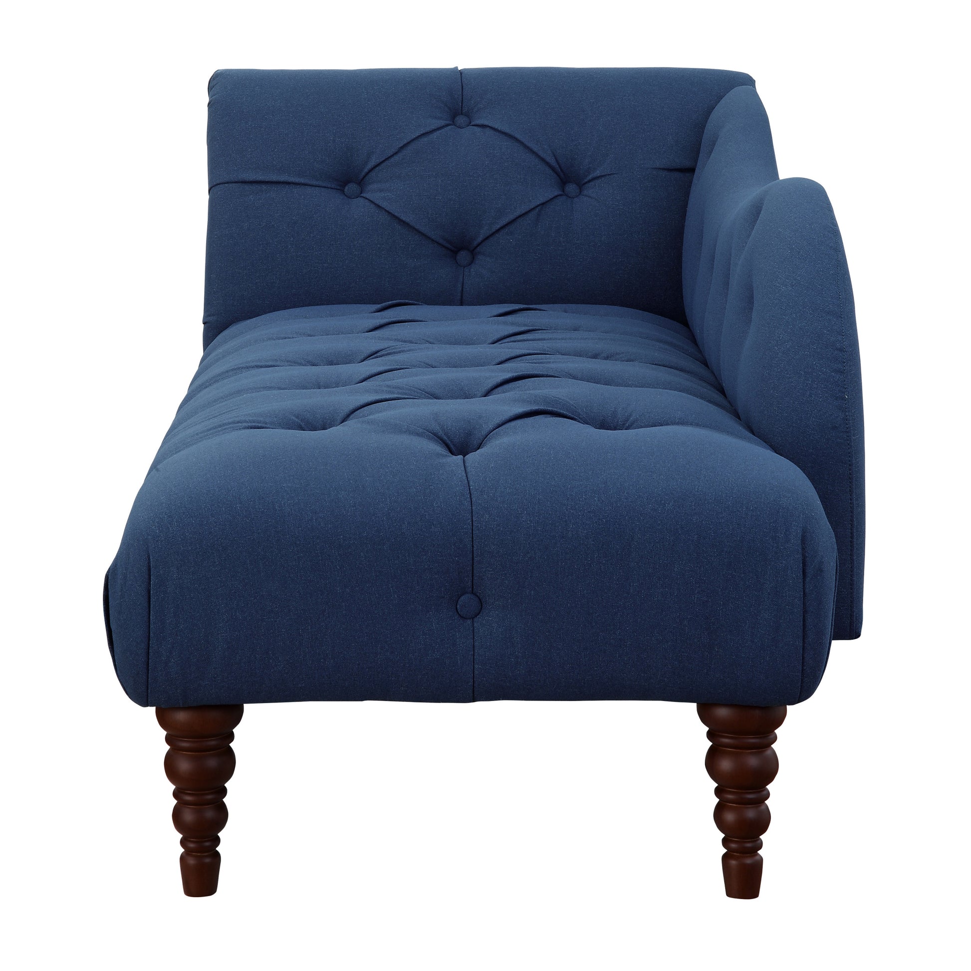 1pc Modern Traditional Chaise Button Tufted Detail blue-primary living