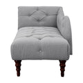 1pc Modern Traditional Chaise Button Tufted Detail gray-primary living