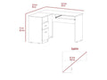 Raleigh L Shaped Desk, Two Drawers, One Shelf,