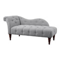 1pc Modern Traditional Chaise Button Tufted Detail gray-primary living