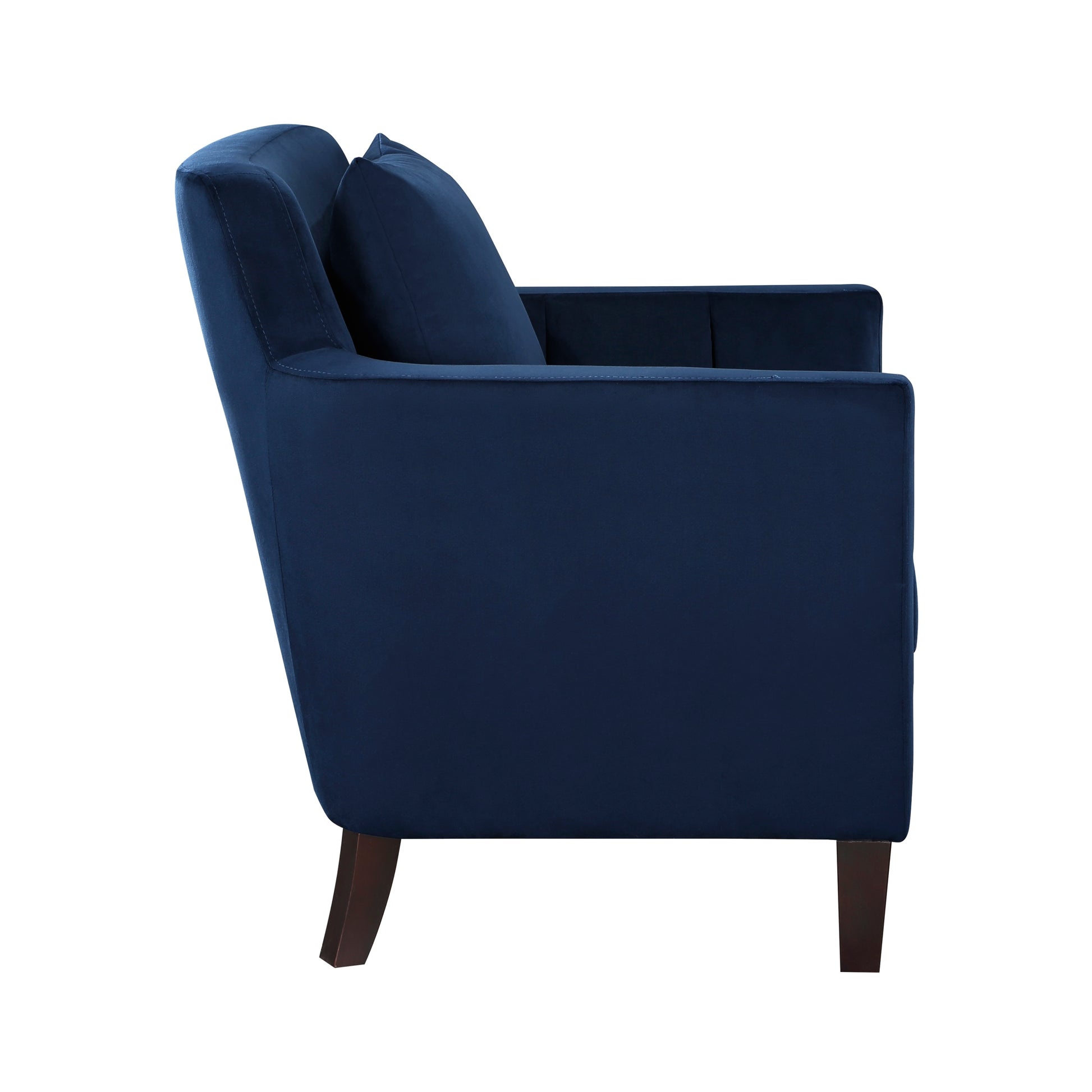 Stylish Home Accent Chair Blue Velvet Upholstery blue-primary living space-modern-solid wood