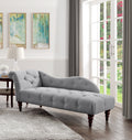 1pc Modern Traditional Chaise Button Tufted Detail gray-primary living