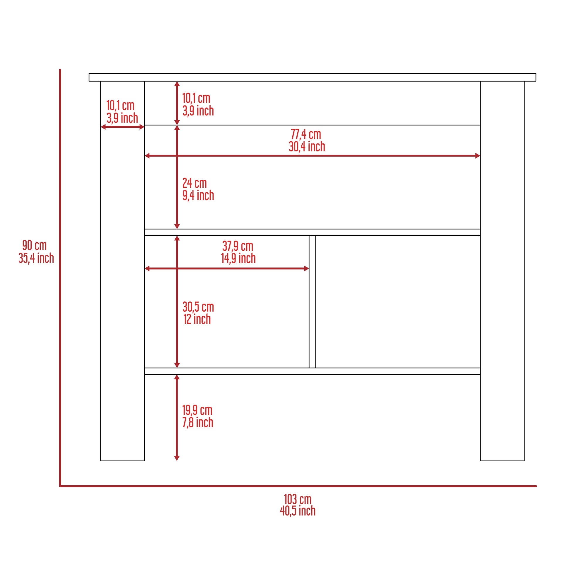 Brooklyn Antibacterial Surface Kitchen Island,