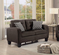 Chocolate Brown Contemporary Loveseat 1pc Tufted chocolate-wood-primary living