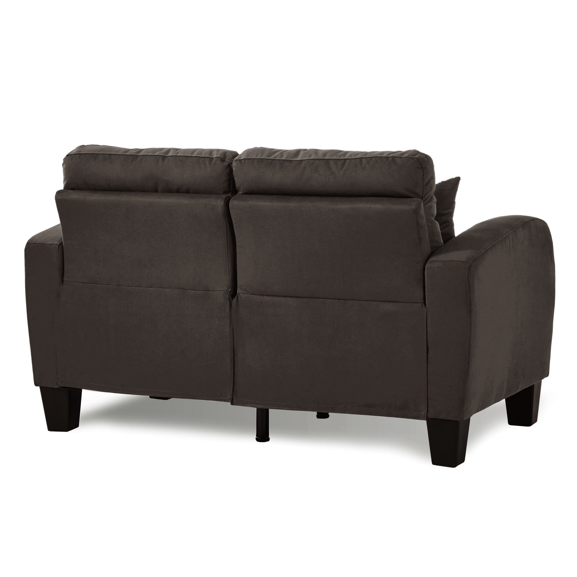 Chocolate Brown Contemporary Loveseat 1pc Tufted chocolate-wood-primary living