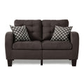 Chocolate Brown Contemporary Loveseat 1pc Tufted chocolate-wood-primary living