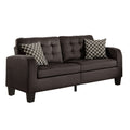 Chocolate Brown Contemporary Sofa 1pc Tufted Detail chocolate-wood-primary living