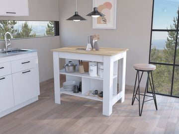 Brooklyn Antibacterial Surface Kitchen Island,