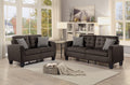 Chocolate Brown Contemporary Loveseat 1pc Tufted chocolate-wood-primary living