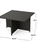 PUERTA 48IN SQUARE DINING TABLE black-rattan