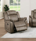 Classic Sandy Brown 1pc Reclining Chair Plush Comfort brown+sand-primary living