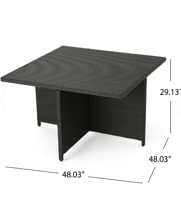 PUERTA 48IN SQUARE DINING TABLE brown-rattan