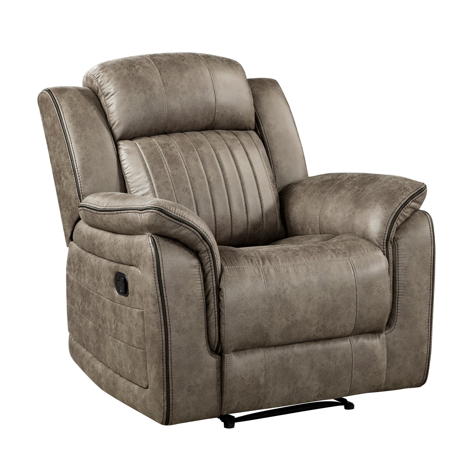 Classic Sandy Brown 1pc Reclining Chair Plush Comfort brown+sand-primary living