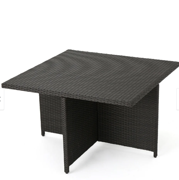 PUERTA 48IN SQUARE DINING TABLE black-rattan