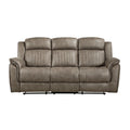 Classic Sandy Brown 1pc Double Reclining Sofa Plush