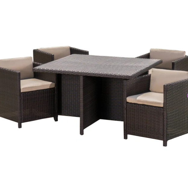 PUERTA 48IN SQUARE DINING TABLE brown-rattan