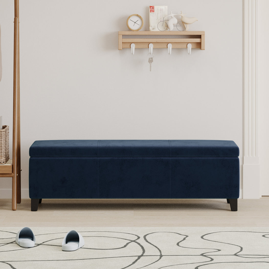 GLOUSTER STORAGE OTTOMAN V2 dark blue-velvet