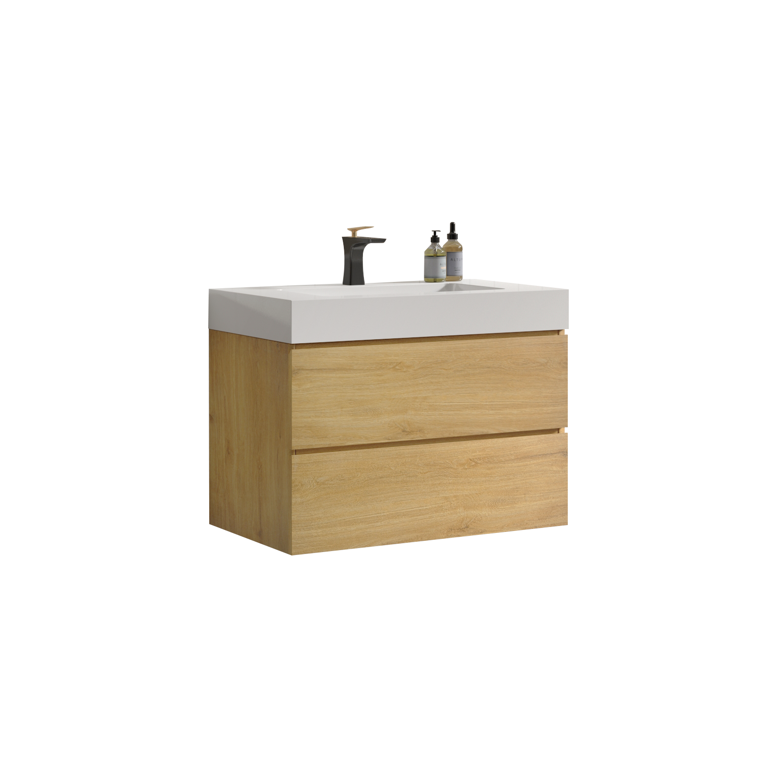 U041 Alice30 106 Alice 30" Natural Oak Bathroom Vanity oak-melamine