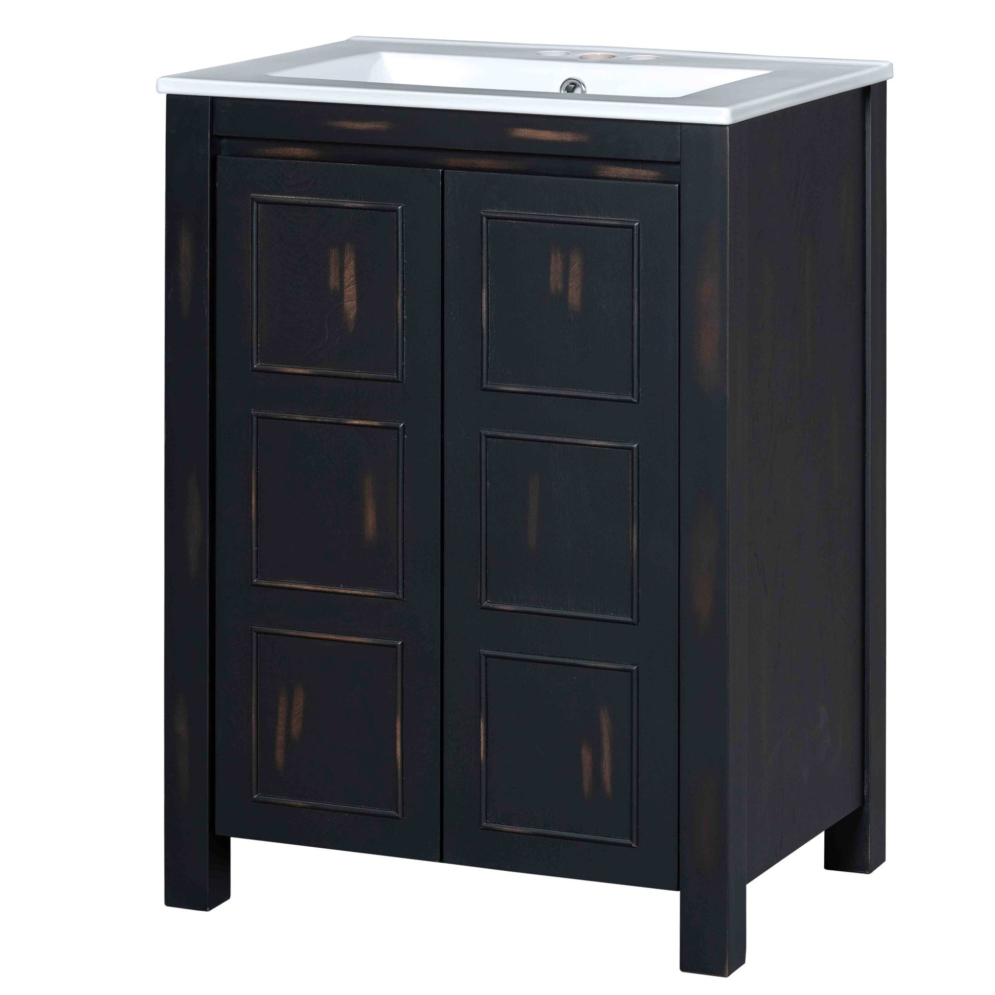 24x18x34 Inches Vintage Style Small Bathroom Vanity espresso-bathroom-solid wood+mdf