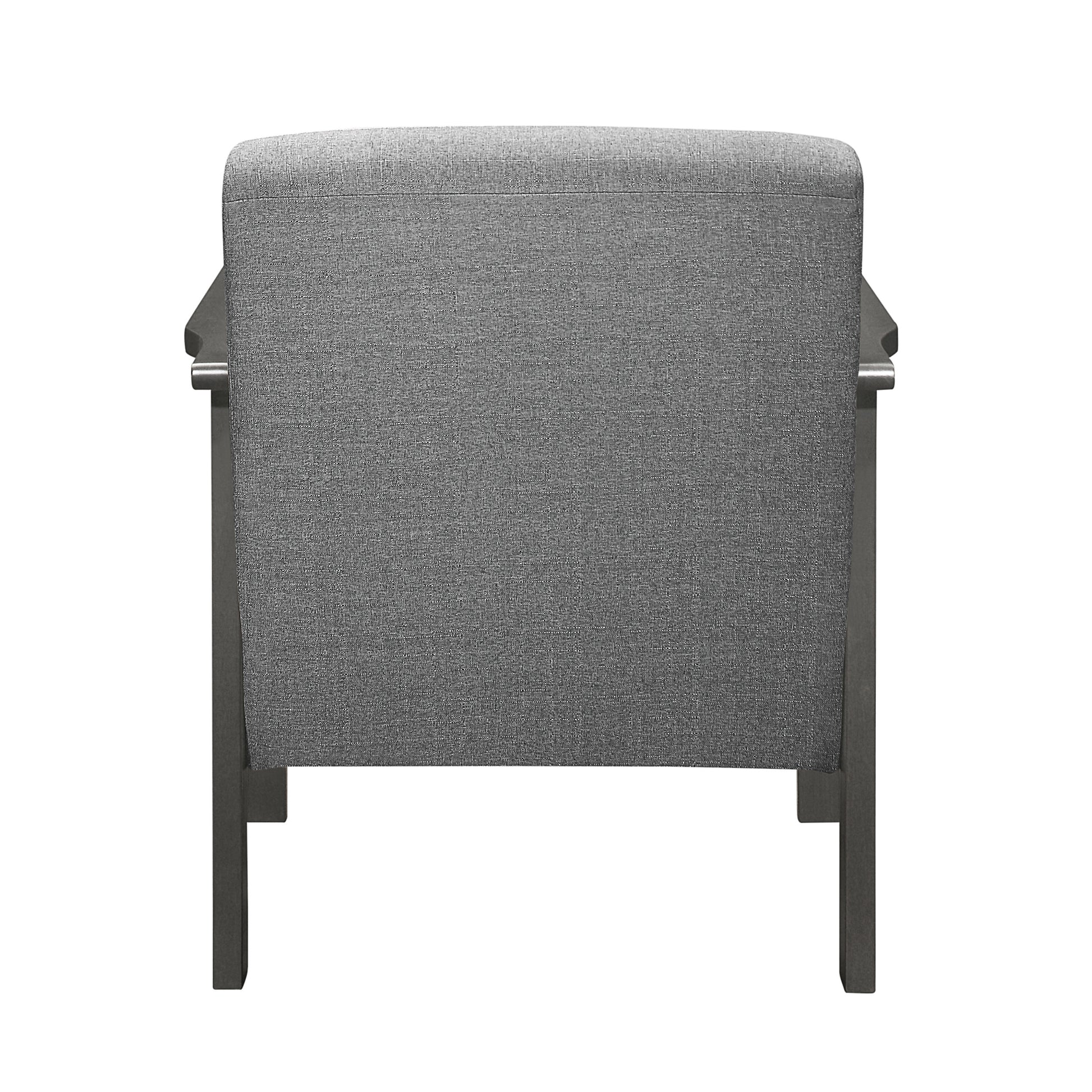 Gray Accent Chair 1pc Solid Wood Mission Arm Cushion gray-primary living