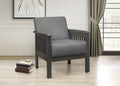 Gray Accent Chair 1pc Solid Wood Mission Arm Cushion gray-primary living