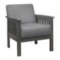 Gray Accent Chair 1pc Solid Wood Mission Arm Cushion gray-primary living