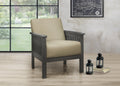 Light Brown Accent Chair 1pc Solid Wood Frame Cushion light brown-primary living