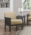 Light Brown Accent Chair 1pc Solid Wood Frame Cushion light brown-primary living