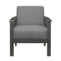 Gray Accent Chair 1pc Solid Wood Mission Arm Cushion gray-primary living