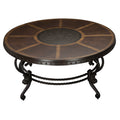 Formal Traditional Style Coffee Table 1pc Round brown mix-primary living space-traditional-coffee