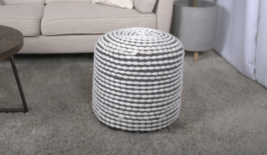 River Water Resistant Handcrafted Cylindrical Pouf white-waterproof fabric