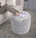 River Water Resistant Handcrafted Cylindrical Pouf white-waterproof fabric