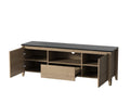 58 Inches Modern TV stand with LED Lights natural wood wash-particle board