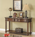 Traditional Formal Marble Top Sofa Table with 2 Drawer mahogany-primary living