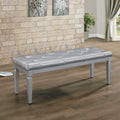 Modern Glam Silver Finish 1pc Bench Tufted Seat