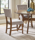 Light Oak Finish 5pc Round Dining Set Table and 4 Side wood-wood-light oak-seats 4-wood-dining