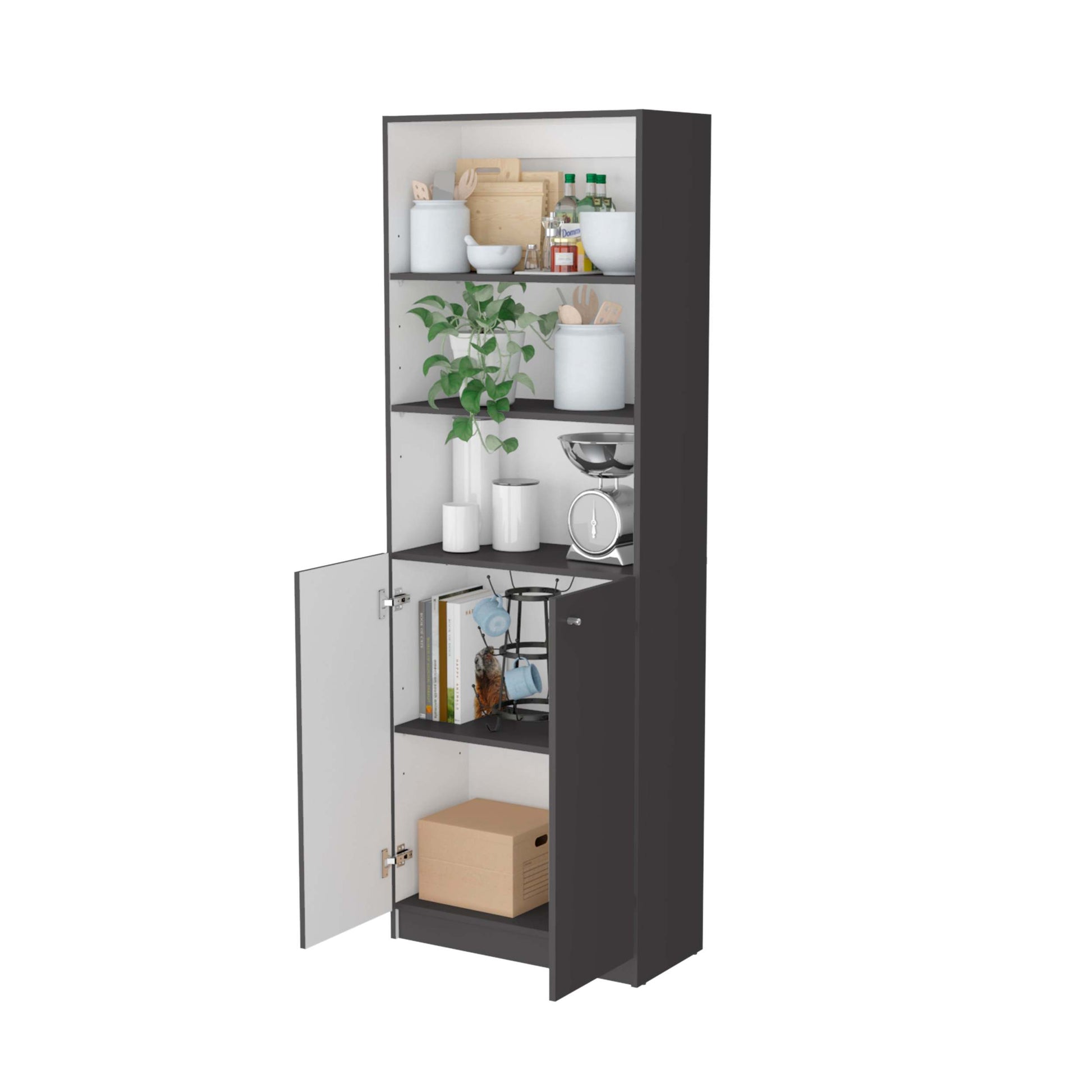 Zachary Matt Gray And White 2 Door Bookcase - 3