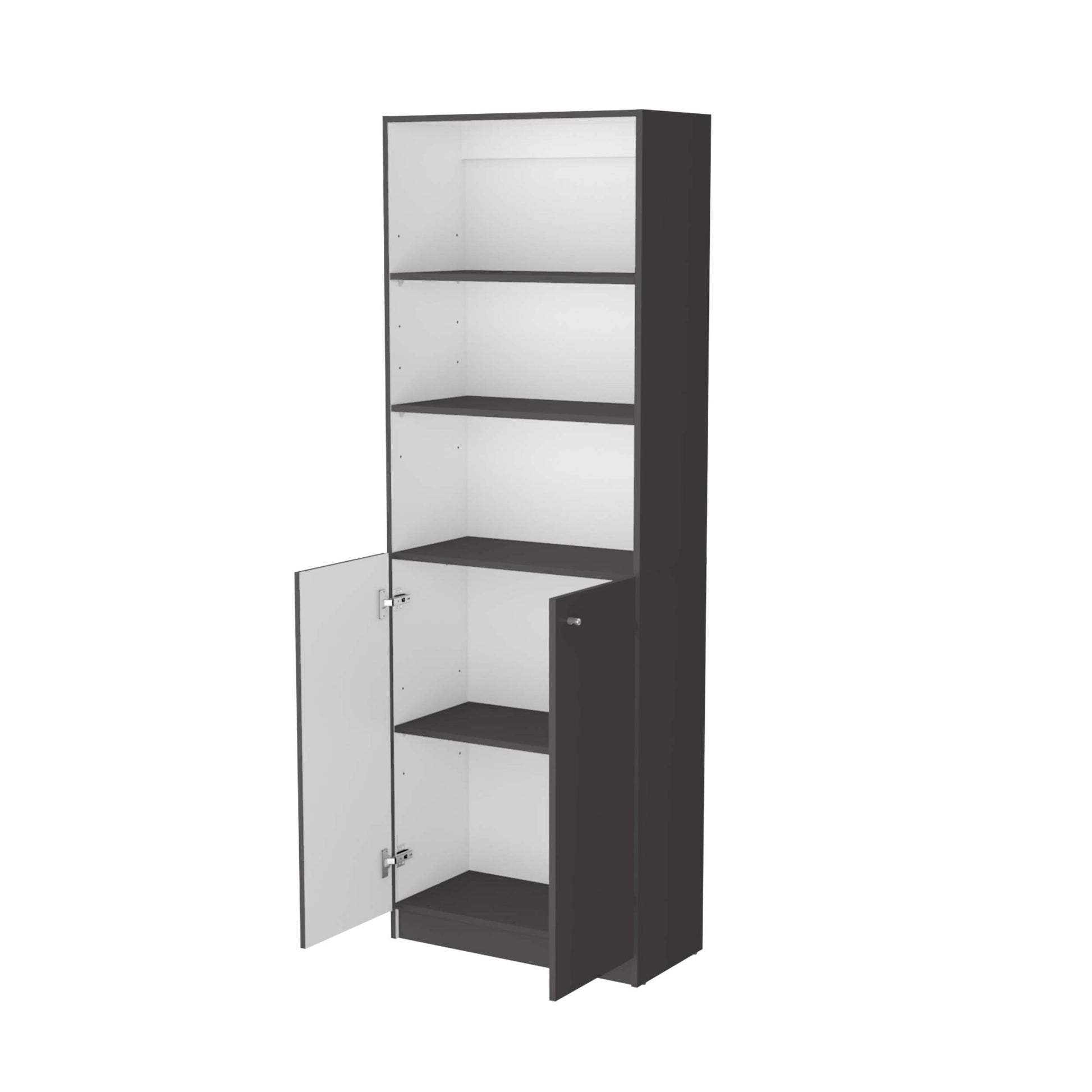 Zachary Matt Gray And White 2 Door Bookcase - 3