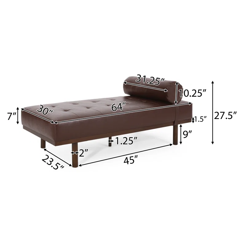 CHAISE LOUNGE dark brown-wood