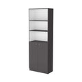 Zachary Matt Gray And White 2 Door Bookcase - 3