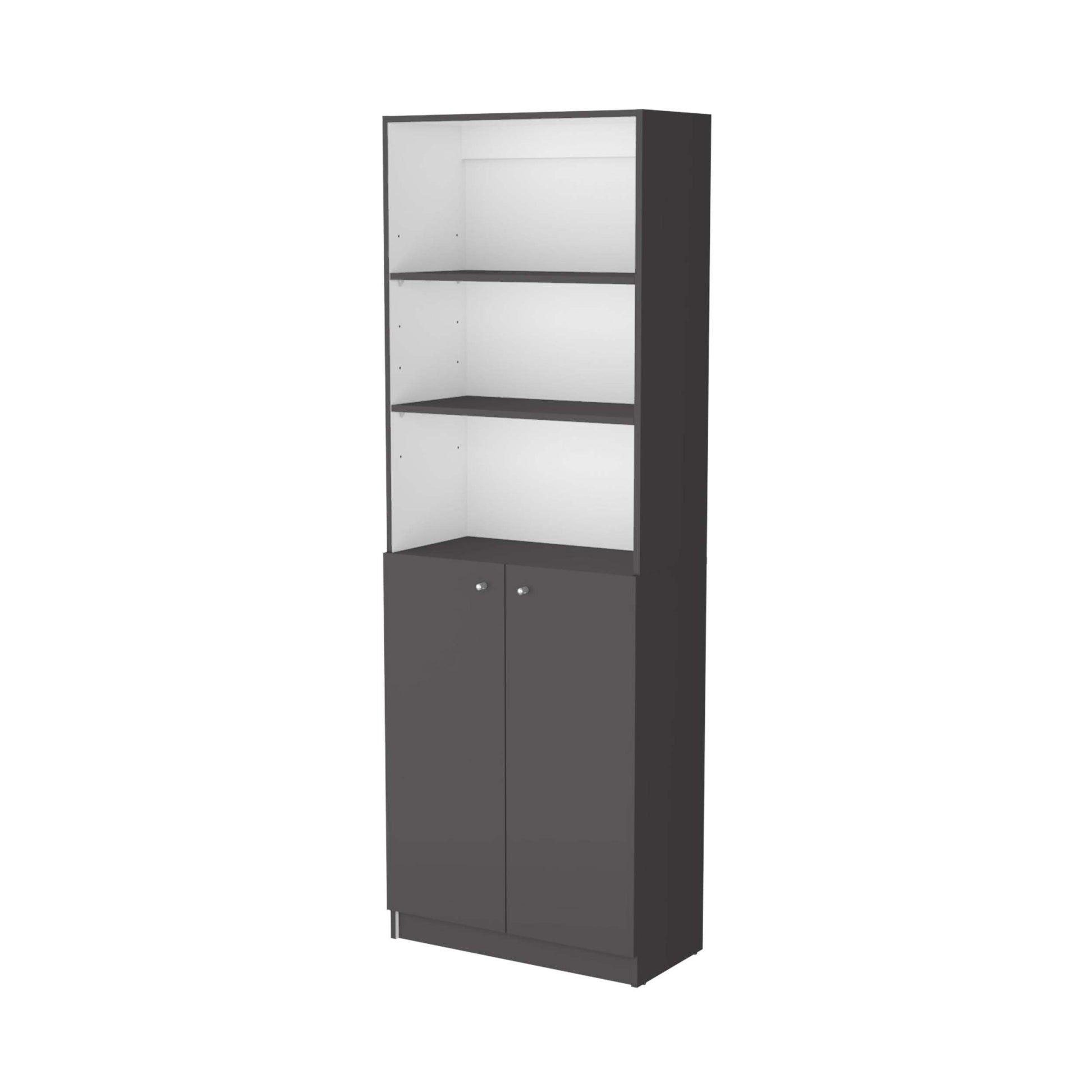 Zachary Matt Gray And White 2 Door Bookcase - 3