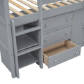 Twin Size Low Loft Bed With Pull Out Desk,