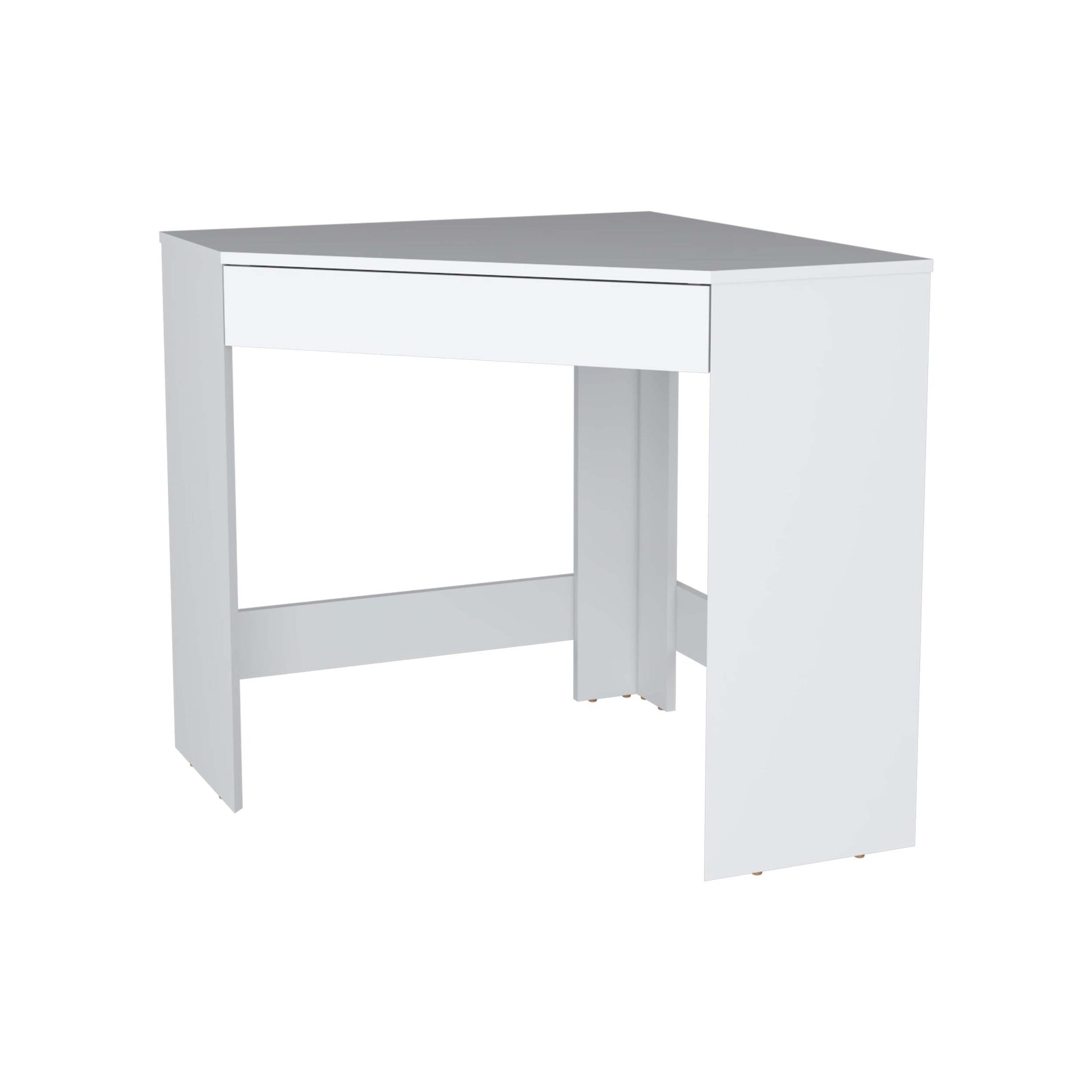 Harper White Spacious Drawer Corner Desk - White