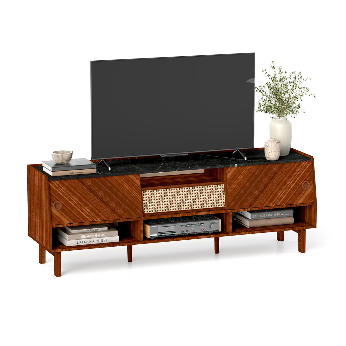 Tv Stand For 75 Inch Tv, Mid Century Modern -