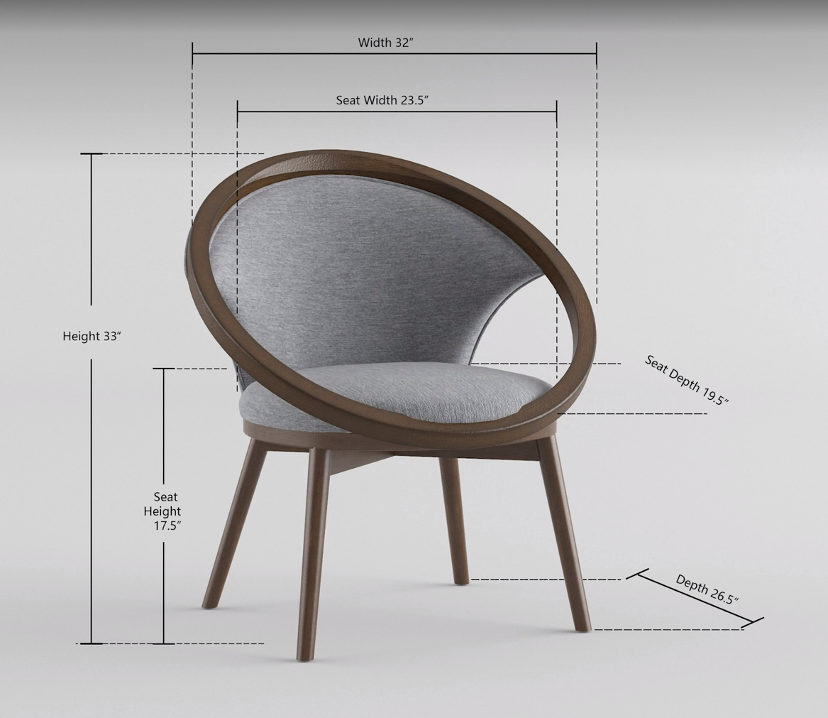 Mid Century Design Solid Rubberwood Unique Accent gray-primary living space-mid-century