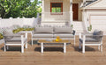 4 Piece Outdoor Patio Conversation Set with brown-seats 4-garden & outdoor-complete patio